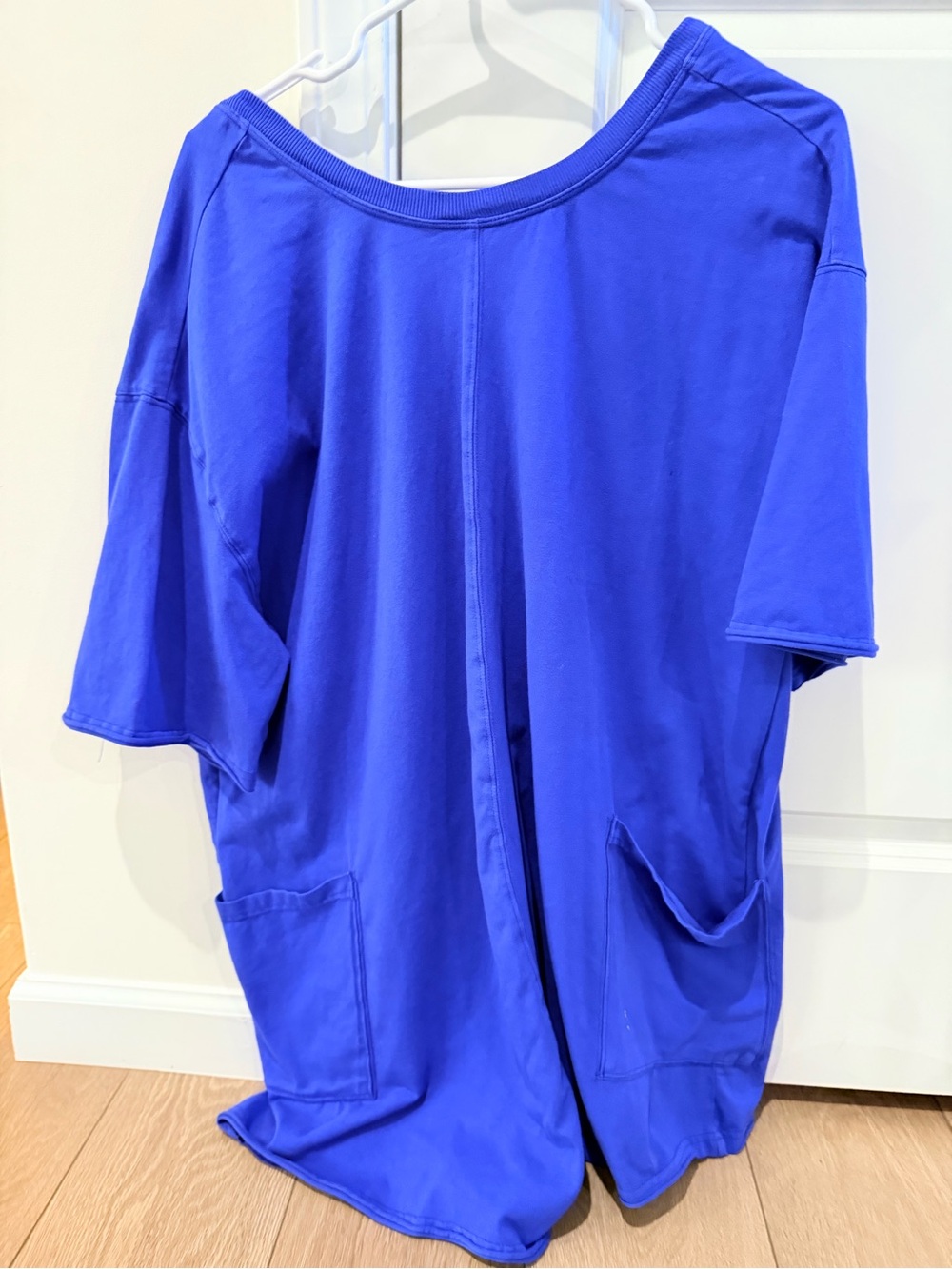 Free People Movement Hot Shot Romper -Blue Short Sleeve with Pockets - Picture 6 of 9